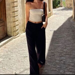 Black linen summer pants